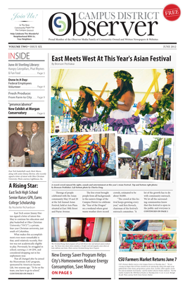 INSIDE East Meets West at This Year's Asian Festival June at Sterling Library: by Bronson Peshlakai Hungry Caterpillars, Phat Rhymes & Fun Food