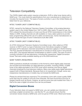 Television Compatibility