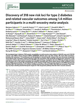 Discovery of 318 New Risk Loci for Type 2 Diabetes and Related Vascular Outcomes Among 1.4 Million Participants in a Multi-Ancestry Meta-Analysis