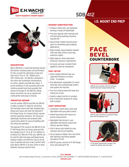 SDB 412/2 Small Diameter Beveler Datasheet