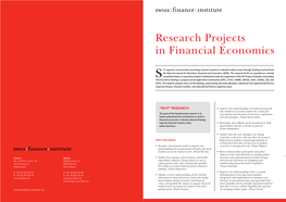 Research Projects in Financial Economics