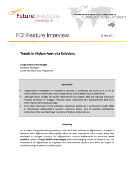 Trends in Afghan-Australia Relations