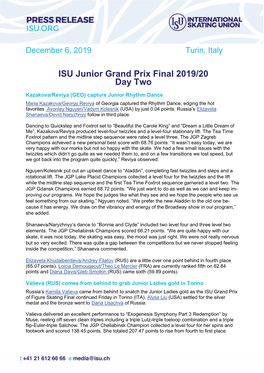 ISU Junior Grand Prix Final 2019/20 Day Two