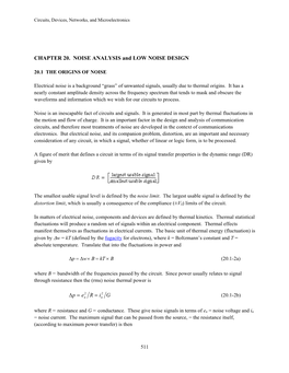 CHAPTER 20. NOISE ANALYSIS and LOW NOISE DESIGN