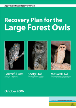 Approved Recovery Plan for Large Forest Owls