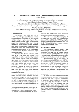 The Interaction of Supertyphoon Maemi (2003) with a Warm Ocean Eddy