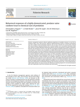 Behavioral Responses of a Highly Domesticated, Predator Naïve Rainbow Trout to Chemical Cues of Predation