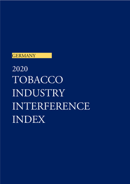 TOBACCO INDUSTRY INTERFERENCE INDEX September 2020