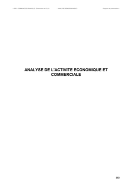 Analyse De L'activite Economique Et Commerciale