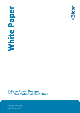 Sybase Powerdesigner for Information Architecture