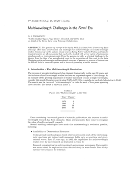 Multiwavelength Challenges in the Fermi Era
