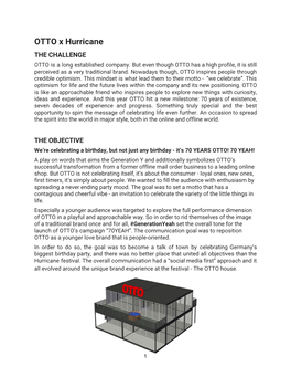 OTTO X Hurricane the CHALLENGE OTTO Is a Long Established Company