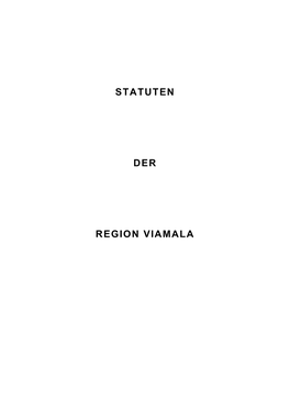 Statuten Der Region Viamala