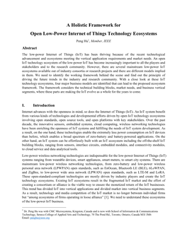 A Holistic Framework for Open Low-Power Internet of Things