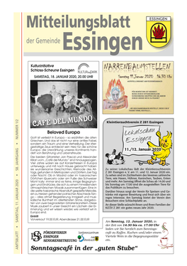 Mitteilungsblatt Der Gemeinde Essingen