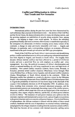 Conflict and Militarization in Africa: Past Trends and New Scenarios by Earl Conteh-Morgan