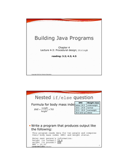 Building Java Programs