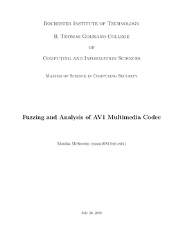 Fuzzing and Analysis of AV1 Multimedia Codec