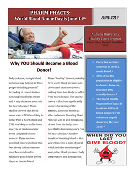 World Blood Donor Day Is June 14Th