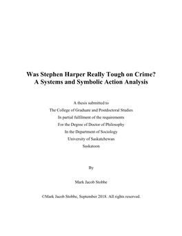 Was Stephen Harper Really Tough on Crime? a Systems and Symbolic Action Analysis