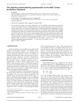 The High-Flux Backscattering Spectrometer at the NIST Center For