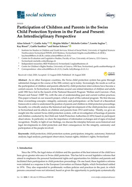 Participation of Children and Parents in the Swiss Child Protection System in the Past and Present: an Interdisciplinary Perspective