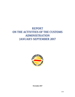 Report on the Activities of the Customs Administration Januaryjanuary----Septemberseptember 2012017777