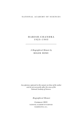 Harish-Chandra 1923–1983