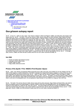 Gus Grissom Autopsy Report