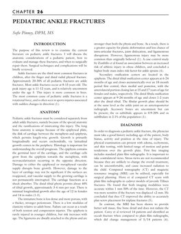 Pediatric Ankle Fractures