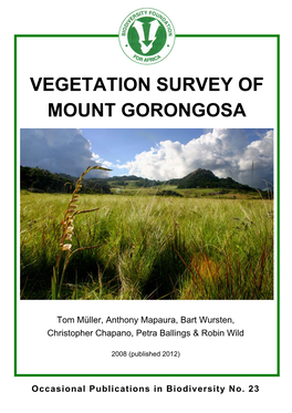 Vegetation Survey of Mount Gorongosa