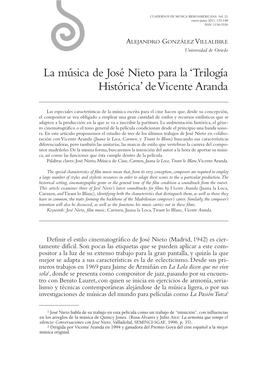La Música De José Nieto Para La 'Trilogía Histórica' De Vicente Aranda