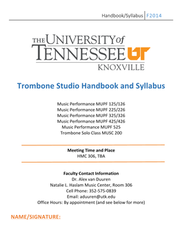 UTK Trombone Studio F2014