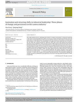 Three Phases of Change and Persistence in the Camera Industry