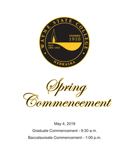 Spring 2019 Commencement Program