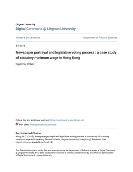 A Case Study of Statutory Minimum Wage in Hong Kong