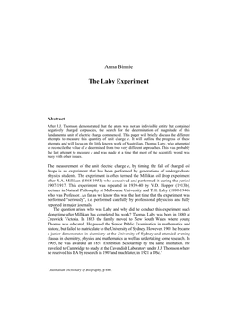 The Laby Experiment