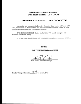 January 15, 2015 Reassignment Order