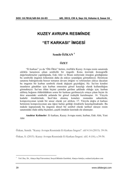 Kuzey Avrupa Resminde “Et Karkasi” Imgesi