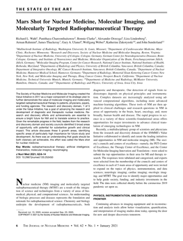 Mars Shot for Nuclear Medicine, Molecular Imaging, and Molecularly Targeted Radiopharmaceutical Therapy