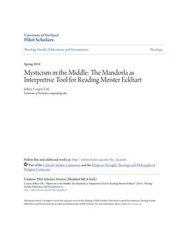 Mysticism in the Middle: the Mandorla As Interpretive Tool for Reading Meister Eckhart