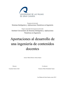 Aportaciones Al Desarrollo De Una Ingeniería De Contenidos Docentes