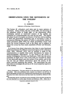 Observations Upon the Movements of the Eyelids* by G