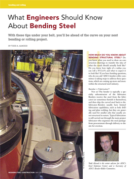 What Engineers Should Know About Bending Steel