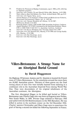 Villers-Bretonneux: a Strange Name for an Aboriginal Burial Ground by David Huggonson on Highway 29 Between Amiens and St