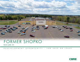 Former Shopko Rice Lake, Wi