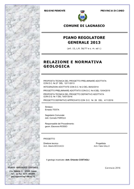 Piano Regolatore Generale 2013