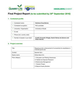 Final Project Report (To Be Submitted by 30Th September 2016)