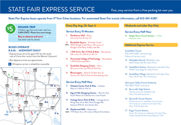 State Fair Express Service Regular Bus Routes