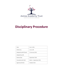 Disciplinary Procedure